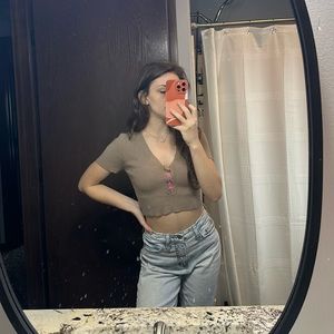 Forever 21 button up crop top